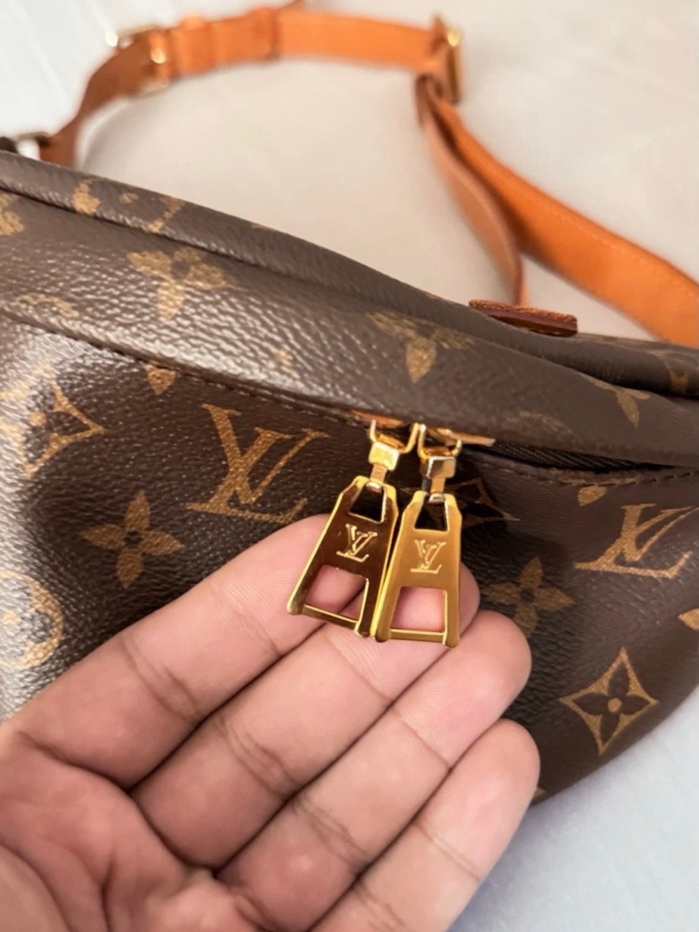 Louis Vuitton Brown Monogram Canvas Crossbody Belt Bag with Tan Trim - Picture 3 of 6